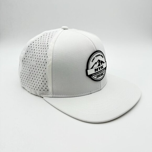 NYK Not Your Kind White Black Mesh Snapback Hat Adventure Logo - Picture 2 of 11